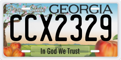 GA license plate CCX2329
