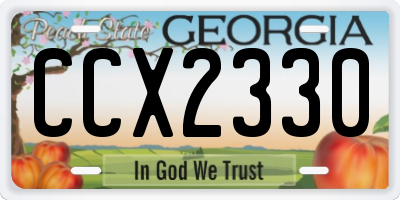 GA license plate CCX2330