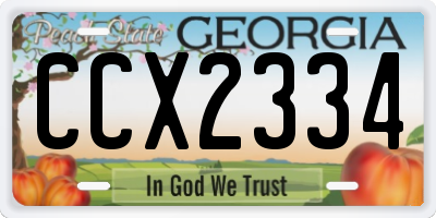 GA license plate CCX2334