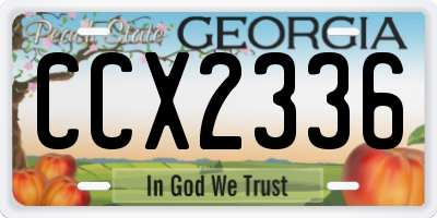 GA license plate CCX2336