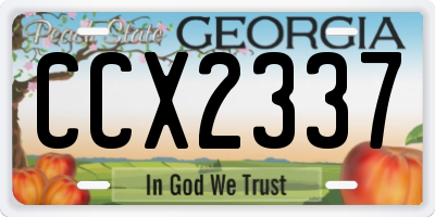 GA license plate CCX2337