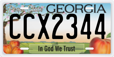 GA license plate CCX2344