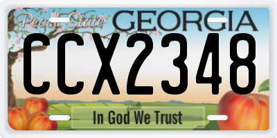 GA license plate CCX2348