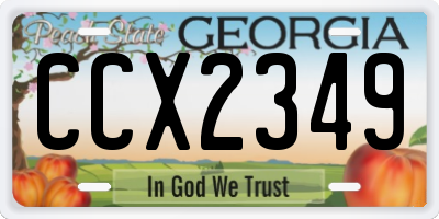 GA license plate CCX2349