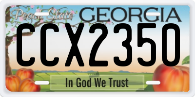 GA license plate CCX2350