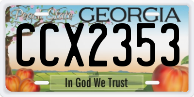 GA license plate CCX2353