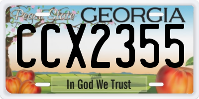 GA license plate CCX2355