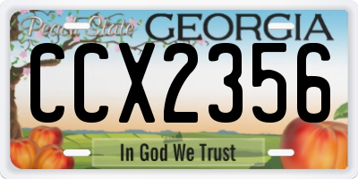 GA license plate CCX2356