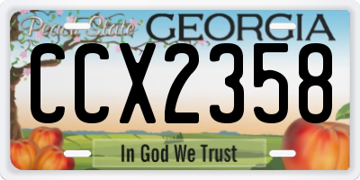 GA license plate CCX2358