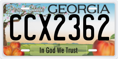 GA license plate CCX2362
