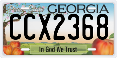 GA license plate CCX2368