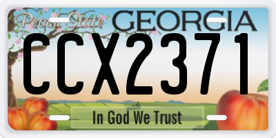 GA license plate CCX2371