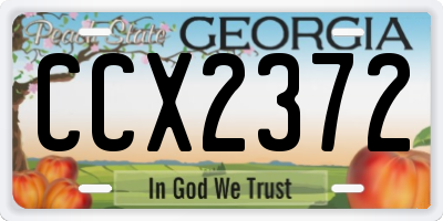 GA license plate CCX2372
