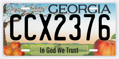 GA license plate CCX2376