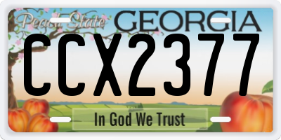 GA license plate CCX2377
