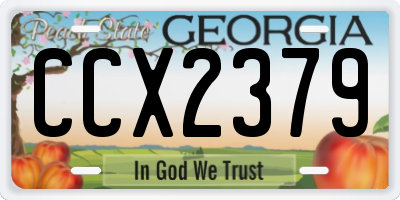 GA license plate CCX2379