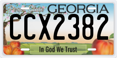 GA license plate CCX2382