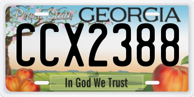 GA license plate CCX2388
