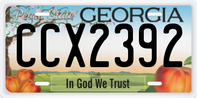 GA license plate CCX2392