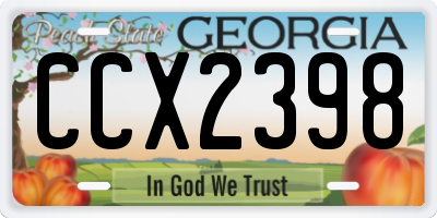 GA license plate CCX2398