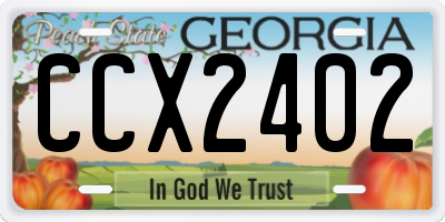 GA license plate CCX2402