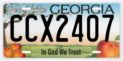 GA license plate CCX2407