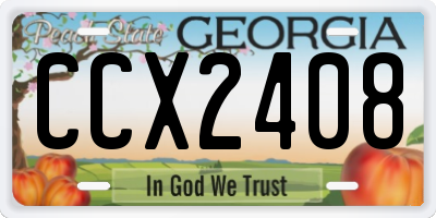 GA license plate CCX2408