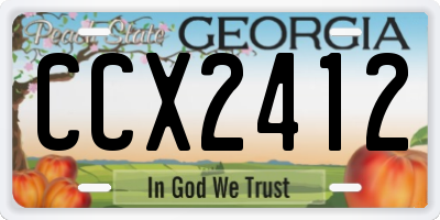 GA license plate CCX2412