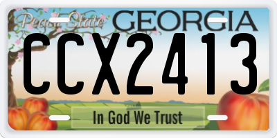 GA license plate CCX2413
