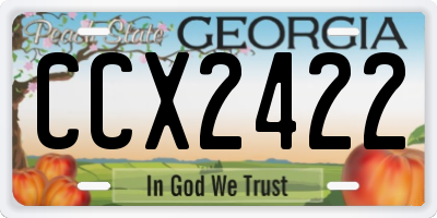 GA license plate CCX2422