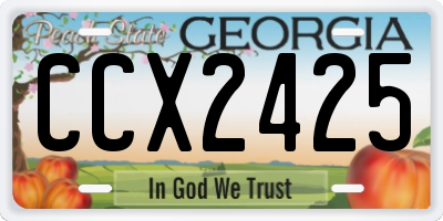 GA license plate CCX2425