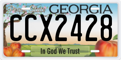 GA license plate CCX2428