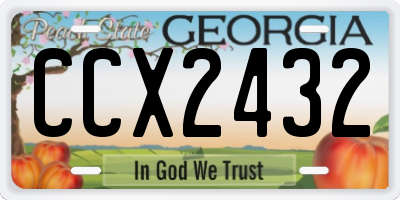 GA license plate CCX2432