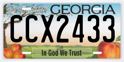 GA license plate CCX2433