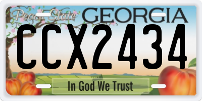 GA license plate CCX2434