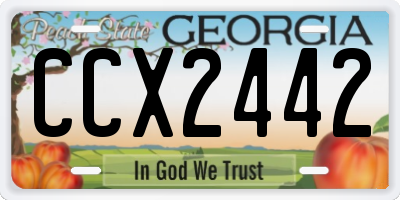 GA license plate CCX2442