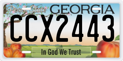 GA license plate CCX2443