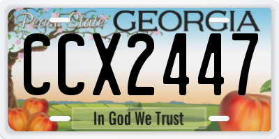 GA license plate CCX2447