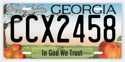 GA license plate CCX2458