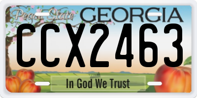GA license plate CCX2463