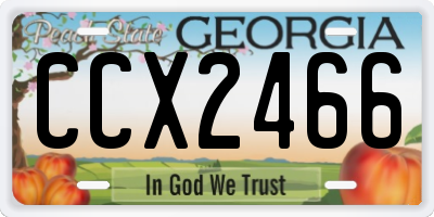 GA license plate CCX2466