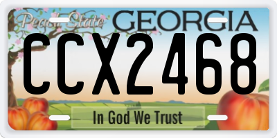 GA license plate CCX2468