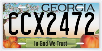 GA license plate CCX2472
