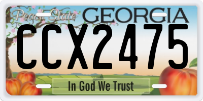 GA license plate CCX2475