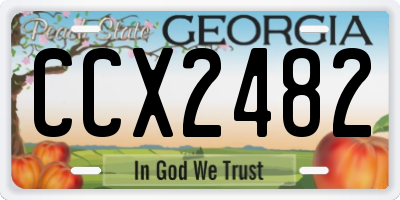 GA license plate CCX2482