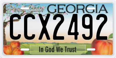 GA license plate CCX2492