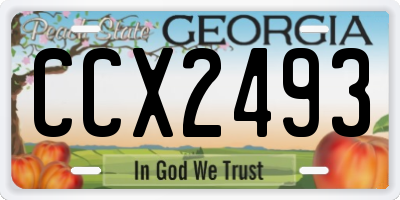 GA license plate CCX2493