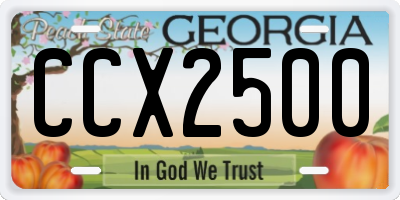 GA license plate CCX2500