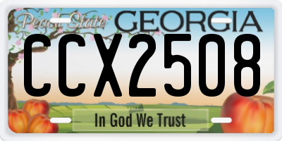 GA license plate CCX2508