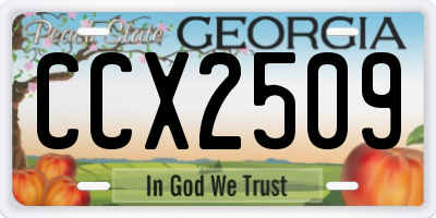 GA license plate CCX2509